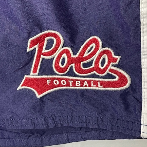 NWT Polo Ralph Lauren Football Swim Trunks Size 34” Navy Blue Mens 7” Inseam New - Picture 2 of 11